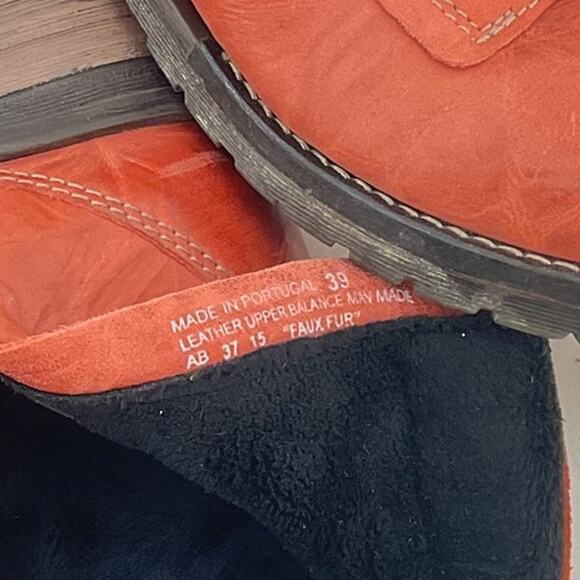 Dromedaris Kara Red Combat Boots Leather Size 8 Womens Pre-Owned - Picture 5 of 5